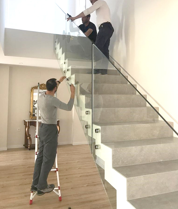 barandilla cristal escalera